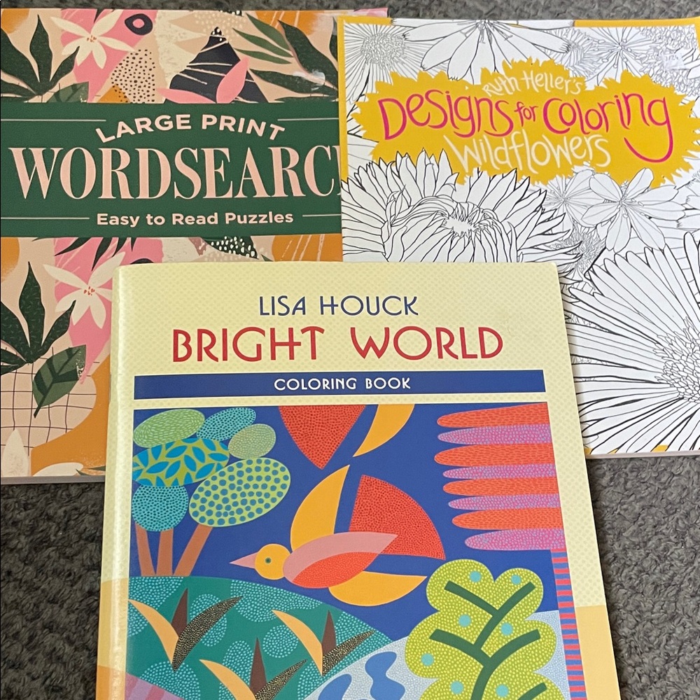 New Coloring Books and Large Print Wordsearch Lot